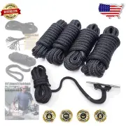 Weather-Resistant Double-Braided Dock Lines - 4 Pack 1/2” x 15” for Boat Safety