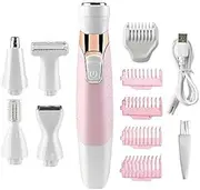 [Geecol] Electric Lady Shaver, 5-in-1 Painless Women Razors Bikini Trimmer Body Hair Remover for Legs Lips Underarms, Wet and Dry Painless, USB Rechargeable