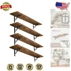 Decorative 4-Pack Wall Shelves with Easy Installation – Modern Rustic Design
