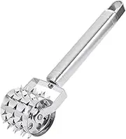 MYLERCT 19 cm meat tenderiser, silver stainless steel meat tenderiser tools, roll type meat tenderiser hamer mallet, meat tenderiser, for marinating meat such as steaks and pork chops