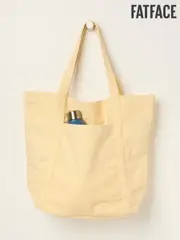 FatFace Astrid Lemon Yellow Pocket 100% Cotton Tote Bag (AU8182) | $45
