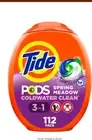 112 count Tide PODS Liquid Laundry Detergent pacs Spring Meadow Scent