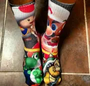 Custom Super Mario Bros Dri Fit socks gamma laney oreo I III IV V