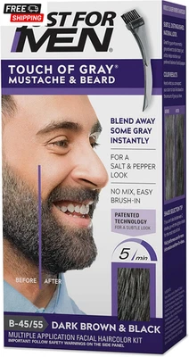 Just for Men Touch of Gray Mustache and Beard Color, Dark Brown & Black