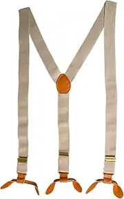 [FDVTPIU] Button Hole Men's Suspenders Y Shape Adjustable Heavy Duty Elastic Braces for Trousers, Denims, Fashion Accessory, Black with Black, 25mm