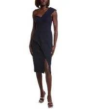 Aidan Mattox Bonded Crepe Midi Dress