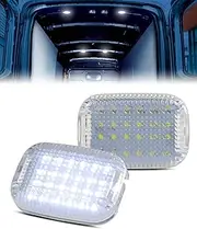 White LED Interior Cabin Courtesy Cargo Load Space Area Dome Light For 2014-2024 Ford Transit 150 250 350 350 HD Van Transit Connect, clear lens Trunk Luggage Compartment Lights, pack of 2