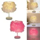 Desk Light Feathers Table Lamp Decor Lighting Fixture Night Lights for Guest
