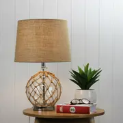 Oriel Lighting YAMBA Hamptons Glass Table Lamp w Shade