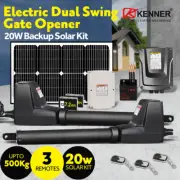 KENNER Gate Opener Double Automatic Solar Backup Electric Swing Kit Remote