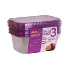 NEW Decor Décor Match-Ups Basics 500 mL Oblong Container 3 Pack By Spotlight