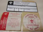 Sandia Laboratories Atomic Bomb Equipment Calibration Tamper Seal ID set NOS