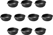 Set of 10, Black Round Au Gratin [5.9 x φ5.2 x 2.2 inches (15 x 13.3 x 5.7 cm) | Gratin Dish, Ceramic, Banko Ware, Direct Fire, Setomonohonpo,