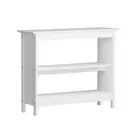 NNEED 3-Tier Console Table Open Shelf Wooden White