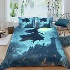 Bedding Suit Happy Halloween Comforter Cover Set Pumpkin Ghost Witch 33