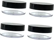 Healeved 4pcs Makeup Container Kit with Black Lids Portable Cosmetic Case for Loose Storage for Travel and Daily Use Smooth Plastic Design
