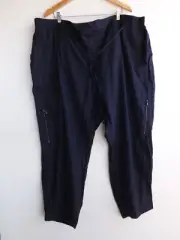 Autograph Pants 26 Womens Blue Linen Blend Jogger Cargo Elastic Waist Bow