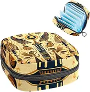Period Bag,Sanitary Napkin Storage Bag,Vintage Aged Egyptian Ethnicity,Tampon Bag for Purse