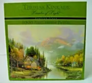 NEW 1000 Piece Puzzle Thomas Kinkade Simpler Times River Sky Mountains Nature