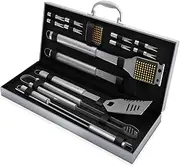 16-Piece BBQ Grill Accessories Set - Barbecue Tool Kit with Aluminum Case for Home Grilling - Great Birthday or Father’s Day by Home-Complete