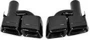 Car Rear Bumper Turbo Muffler Exhaust Tips Pipe 4 Exits Black Compatible For Benz C E CLS Class W204 W212 W218 C63 E63 CLS63 Pre-Facelift(R1 Style Black)