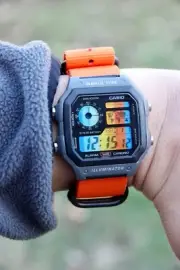 Orange Days – Modified Watch Based on Casio AE-1200 – Orange Gradient Screen, 22