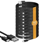 Micro USB Cable (10-Pack) - Micro USB to USB Charger Cord, Data Transfer Andr...