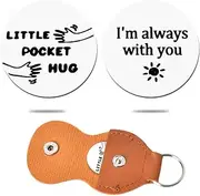 [Kilener] Inspirational Pocket Hug Token Long Distance Relationship Gifts for Him Her Encouragement Motivational Gifts for Women Men Birthday Gifts for Best Friend Kids - I'm Always with You Keychain