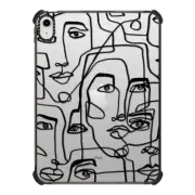 iPad 10.9-inch (10th gen) iPad Impact Case FACE MOSAIC SKETCH 3 CLEAR CASE IPAD, ABSTRACT MINIMAL PEOPLE MEN ILLUSTRATION By Ebi Emporium