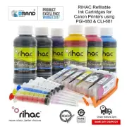 RIHAC Refillable Cartridge for Canon PGI-680 CLI-681 TS8160 TS8260 TS8360 TS9160