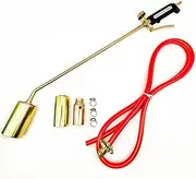 Propane Torch Weed Burner Blow Torch Gun Camping BBQ Flame Maker Burner Barbeque Tool Portable Flamethrower with 2m Gas Hose & 3 Nozzles for Flame Weeding, Roof Asphalt, Melting Ice Snow