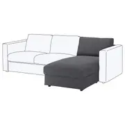 VIMLE chaise longue section, Gunnared medium grey