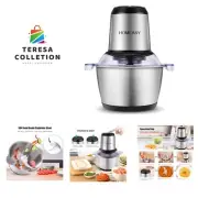 Meat Grinder Electric, Food Processor 2L Stainless Steel Meat Blender Food Ch...