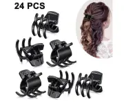 24pcs Mini Hair Clips No-Slip Grip, Specially Designed with an Easy Clip Great for Both Adults and Girls - Black
