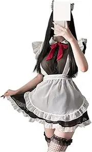 [FBIEE88TR] Sexy Lingerie Set Sex Costume Maid Apron Anime Character Lace Bow Maid Uniform Women Dress
