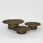 [OneWorld Collection] Paume Rattan Footed Stand Set 3 Antique Brown
