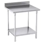 SOGA 80x70x85cm Stainless Steel Bench with Backsplash