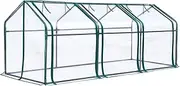 Quictent Waterproof UV Protected Reinforced Mini Cloche Greenhouse 95" WX 36" D X 36" / 71" WX 36" D X 36" H Portable Green Hot House- 50 Pcs T-Type Plant Tags Include (95" X 36" X 36")