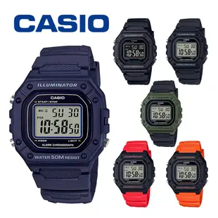 【WANgT】CASIO 卡西歐 W-218H 多色可選 復古簡約 多功能 造型運動 防水計時 學生 當兵 電子錶 手錶