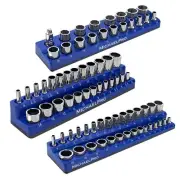 Magnetic Socket Organizer, Socket Tray, 3-Pc 1/4-inch, 3/8-Inch, & 1/2-Inch M...