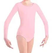Bloch CL5409 Girl's Size 4-6 (Small) Pink Cotton Long Sleeve Leotard