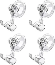 Shower Suction Hooks, 4 Pack Razor Holder for Inside Shower Removable Reusable Wall Hangers for Bathroom Waterproof Powerful Vacuum Suction Cup Hooks for Loofah Towel Robe Bathrobe Kitchen