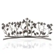 (D) Judaica Bronze Brambles Menorah with Flowers Chanukah Party Decor