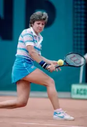 Mima Jausovec of Yugoslavia in action during the French Open Tenn - Old Photo