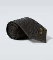 [Gucci] Gucci Horsebit embroidered silk jacquard tie One Size multicoloured
