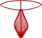 [Generic] Valentines Day Plus Size Lingerie Underpants Underwear Thong G-String Front Hole Micro Mens Lingerie Bikini Long Satin Nightgown Champagne