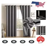 Thick Blackout Curtain Panels - Noise Reducing & Thermal Insulated Drapes Set