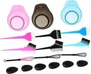 Vaguelly 3 Sets Hair Dyeing Kit Hair Tinting Tool Mixing Whisk Dyeing Bowl for DIY Salon Use Easy to Hold Carry for Beginners and Professionals