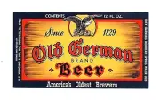 Yuengling Old German Brand Beer Bottle Label Pottsville