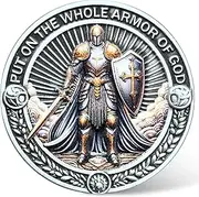 Armor of God Christian Challenge Coin Courage Token from Ephesians 6:11 - Perfect Faith Gift for Motivation & Collecting ﻿ ﻿ ﻿